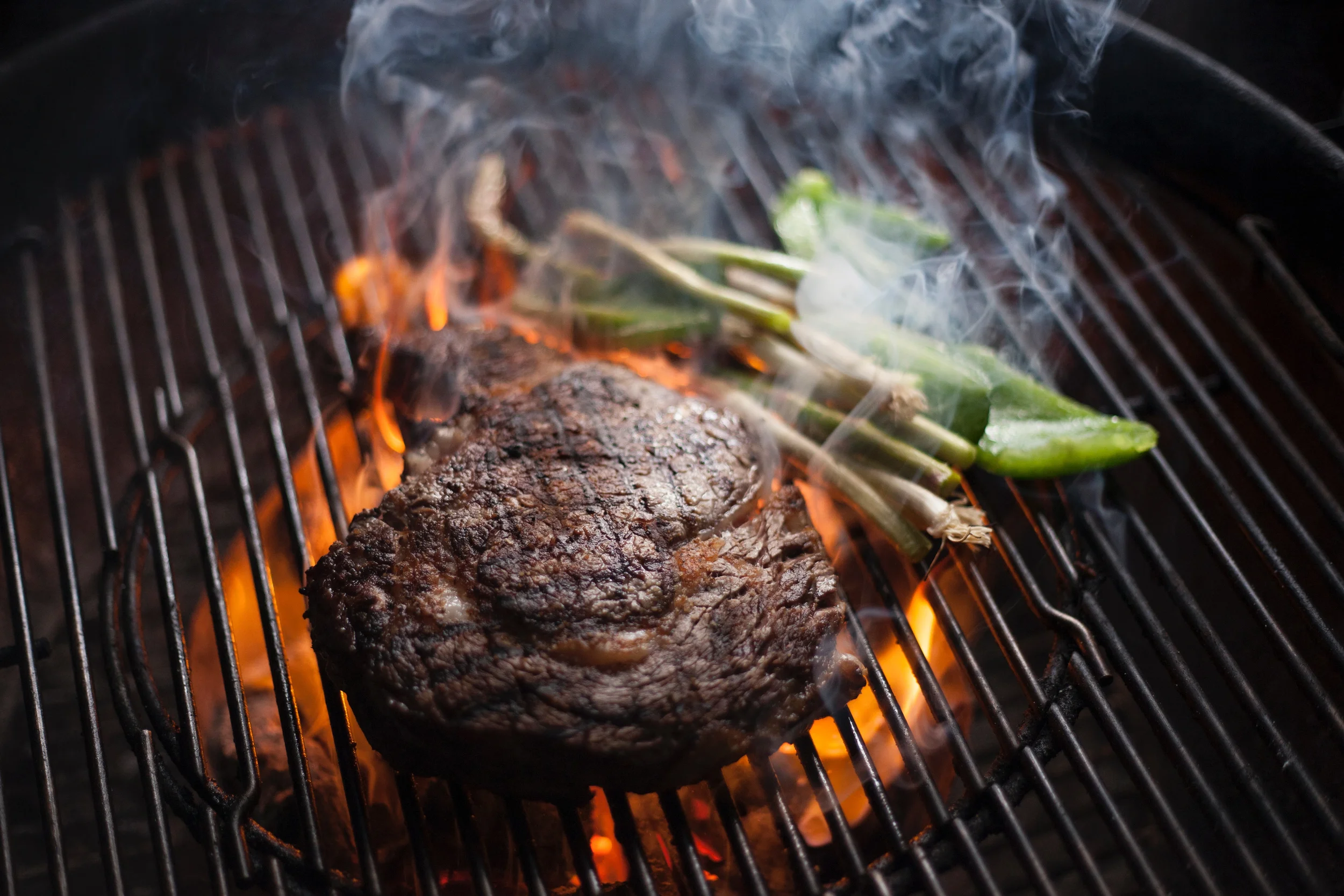 steak on grill